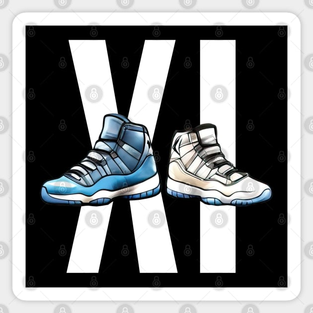 AJ 11s Sticker by Buff Geeks Art